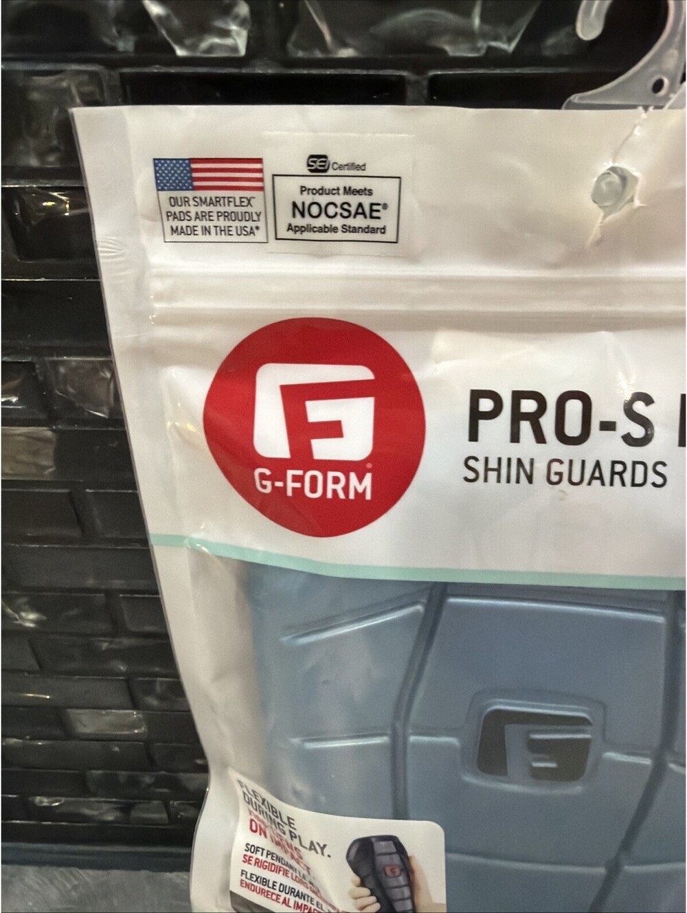 G-Form Pro-S Blade Shin Guard Adult Crystal Blue Black Large - Picture 4 of 9